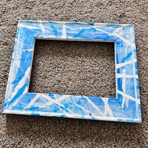 Blue and White Hand-Painted Decorative Photo Frame